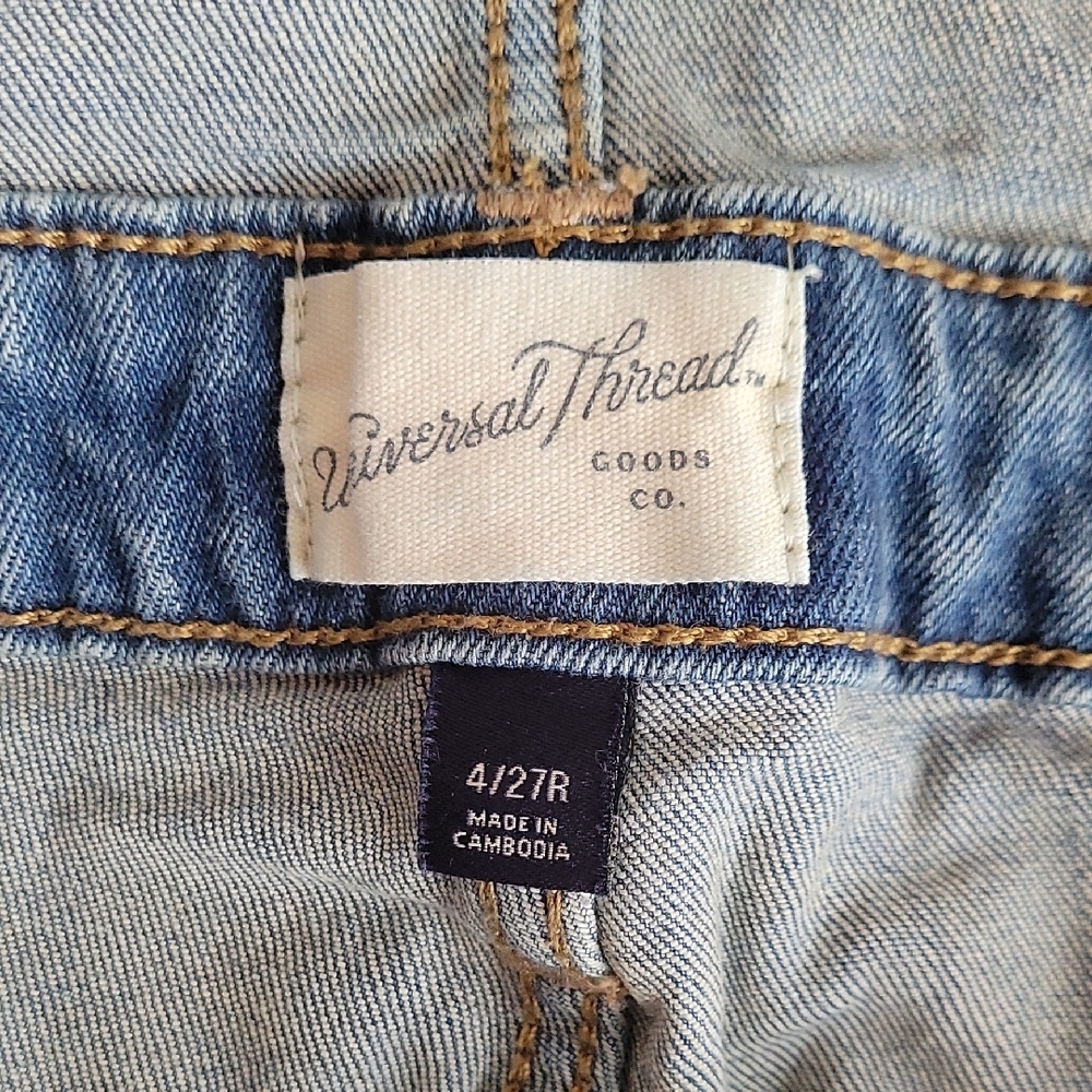 Universal Thread Blue Denim Overalls Adjustable Straps Size Size 4/27 - Picture 7 of 9
